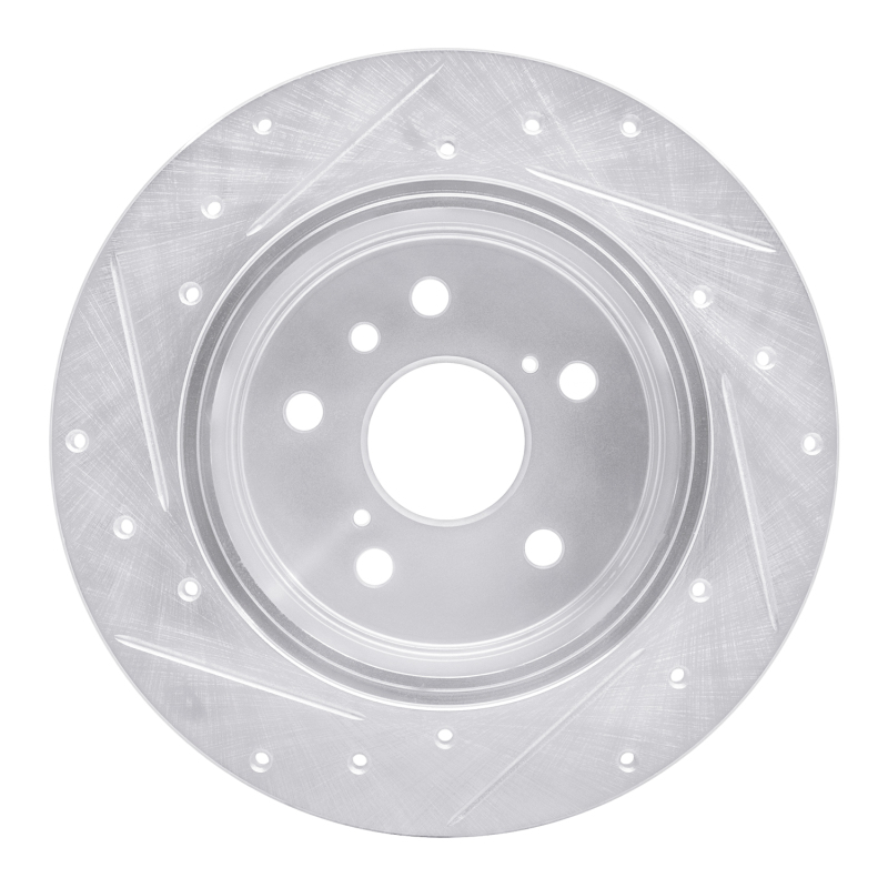 Lexus RX300 Brake Rotor (1) - Rear Right - R1 Concepts - Drilled & Slotted - Silver - `92-`03
